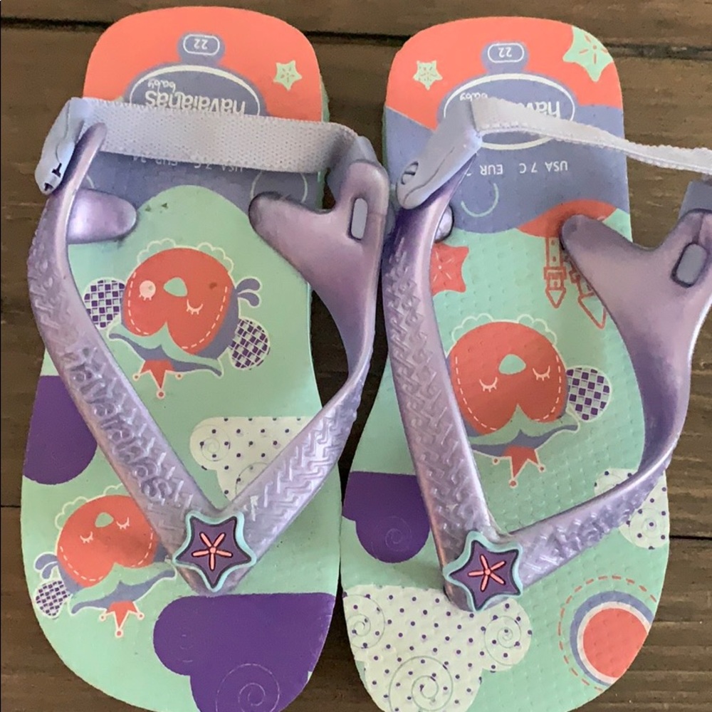 Havaianas flip flop sandals toddler girls size 7